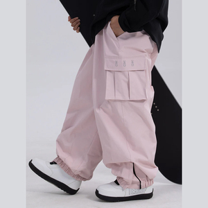 Pantalones de esquí para hombre, de lino fino, color liso, de corte holgado, con cintura elástica, transpirables y de alta calidad. - Product Image 6