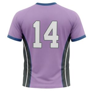 Unisex Lavender Gray Sublimation Netball Jersey <b>Polyester</b> Short Sleeve Crewneck Athletic Sportswear Training Match Clothing - Product Image 2