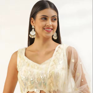 ชุดเลเฮนกาโชลีผ้าเน็ตเนื้อนุ่มประดับเลื่อมปักลายสไตล์บอลลีวูด ความยาวระดับพื้น สำหรับงานแต่งงาน งานปาร์ตี้ และงานเฉลิมฉลองต่างๆ - Product Image 1