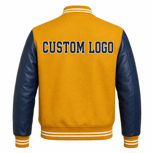 Best Supplier Men Varsity <b>Jacket</b> High Quality Eco-Friendly Crew Neck Canvas Fabric Winter Wear Front Bulk Quantity Reasonable - Product Image 3
