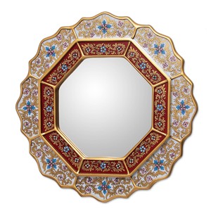 Pine Wood (Hand-Painted) wooden <b>wall</b> <b>mirrors</b> and <b>mirror</b> frames OEM Custom Wholesale | Aqdus Saleem India - Product Image 1