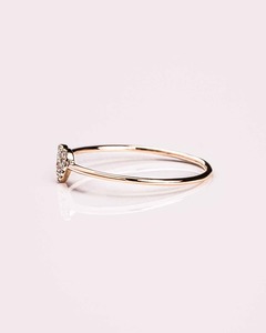 Anillo de Compromiso con Micro Pavé de Circonita Cúbica en Forma de Corazón Chapado en Oro Rosa, Joyería Romántica de Moda para Mujer - Product Image 3