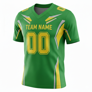 Maillot de football américain personnalisé anti-bactérien à manches courtes, uniforme de match, taille XL et plus, transfert thermique - Product Image 4