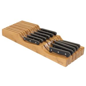 Organizer per coltelli di bambù nel cassetto organizzatore per cassetti comodo per conservare le posate da cucina - Product Image 2