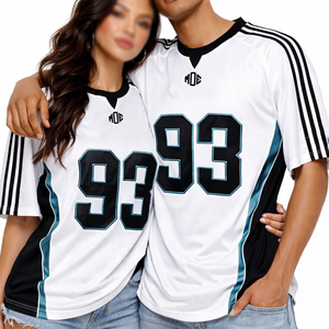 Jersey de Fútbol Americano Unisex Personalizado 2026, 220GSM, Poliéster Transpirable, Diseño de Panel con Cuello en V, Uniforme de Equipo Personalizado, OEM, Venta al Por Mayor, EE. UU. - Product Image 2
