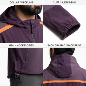 Veste coupe-vent surdimensionnée personnalisée à blocs de couleur pour homme, 75 GSM, en nylon Taslan, style streetwear, vêtement d'extérieur premium recyclé, Xelent Hunt Gear - Product Image 4