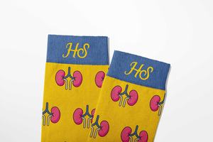 SPLENDID APPAREL Yellow Crew <b>Socks</b> with <b>Pink</b> Animal Pattern Knitted Polyester <b>Men's</b> Breathable Daily Wear Autumn Style - Product Image 5