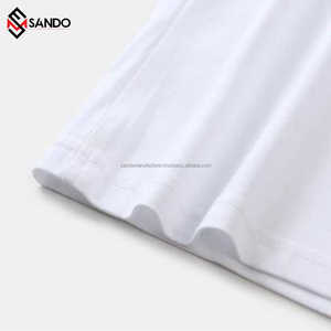 Logotipo personalizado 260gsm algodón de peso pesado cuello redondo Camiseta en blanco para hombres y mujeres hombro caído diseño impreso - Product Image 3