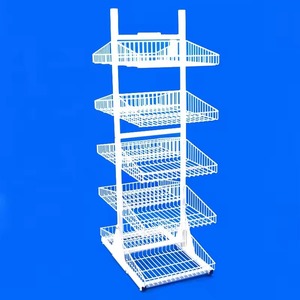 Heavy Duty Floor Standing Double Sides Iron Polished Vertical Solid Metal Wire Shelving Display <b>Rack</b> - Product Image 1