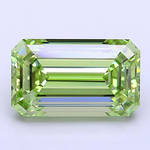 เพชรเพาะเลี้ยงทรงเอเมอรัลด์สีเขียวแฟนซีสำหรับทำเครื่องประดับ - Product Image 1