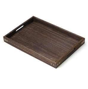 Ensemble de 2 plateaux de service ovales en bois pour la maison, l'hôtel, la table, pour servir des fruits et des aliments, plateau de service en bois avec incrustation en résine - Product Image 5
