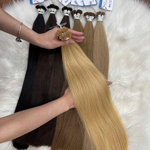 Extensions de cheveux humains vietnamiens bruts à pointe en I en kératine, double épaisseur, cuticules alignées, vente en gros - Product Image 6