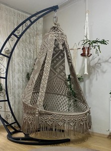 Macrame brown double <b>swing</b> chair,Garden macrame <b>swing</b>,Macrame rocking chair,Macrame <b>round</b> chair,Macrame patio <b>swing</b> - Product Image 2