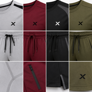 X Men Matching <b>T</b>-<b>Shirt</b> And Shorts Set Sporty Quick Dry Gym Active Wear Summer Crew Neck Solid Color Workout Outfits Casual Wear - Product Image 4