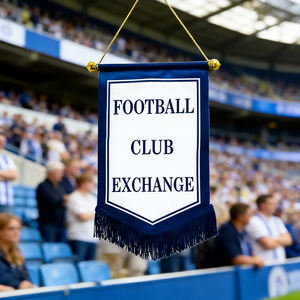 Banderín de Equipo de Fútbol Satinado Brillante Personalizado de Gran Cantidad Directo de Fábrica con Impresión Digital <span class=keywords><strong>para</strong></span> Gimnasios <span class=keywords><strong>Universitarios</strong></span> y Salas de Estudio - Product Image 1