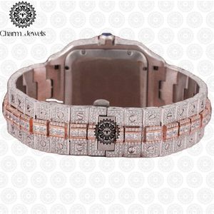 Reloj de Lujo para Hombre Charm Jewels, Caja de Acero Inoxidable, Bisel con Diamantes, Movimiento Mecánico Analógico, Cierre Oculto con Botón, Esfera de 40 mm - Product Image 4