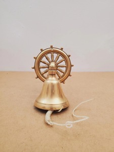 Cloche en laiton poli, anneau lisse, cloche de jardin de qualité supérieure, idéale pour le design nautique, les entrées de maison et les temples - Product Image 3