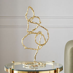 Escultura de Metal de Aluminio Dorado de Lujo, Patrón de Naturaleza Muerta Navideña, Diseño Escandinavo, Ecológica, Artística, para Mesa del Hogar - Product Image 1