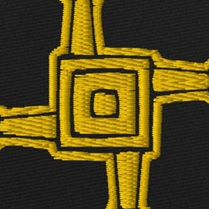 Circular Embroidered <b>Patch</b> With Geometric Design <b>Sew</b>-<b>On</b> Fabric Applique For Clothing - Product Image 2