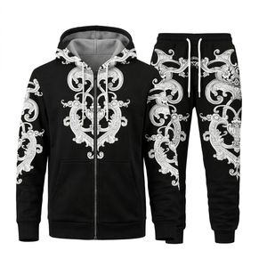 Ensemble de survêtement pour homme taille 4XL, coupe-vent à manches longues avec fermeture éclair et pantalon de jogging, collection automne - Product Image 1