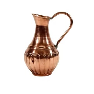 Contemporary Copper Jug Stylish Water Pitcher for Kitchen Dining <b>Table</b> Beverage Serving - Product Image 2