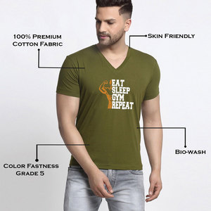 เสื้อยืดคอวีเนื้อผ้าบางเบา สัมผัสนุ่ม สวมใส่สบาย เหมาะสำหรับใช้ในชีวิตประจำวัน เสื้อยืดคอวีคุณภาพสูง - Product Image 5