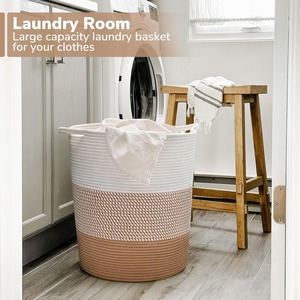 High On Demand Cotton Jute <b>Storage</b> <b>Basket</b> for Home Living Room Bedroom and Nursery <b>Storage</b> Available At Export Price - Product Image 4