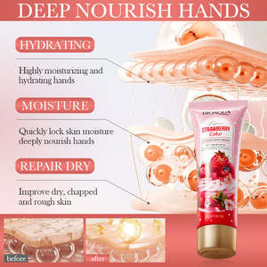 ครีมทามือบำรุงผิวไบโอควา สตรอเบอร์รี่เค้ก 80 กรัม ช่วยเติมความชุ่มชื้นอย่างล้ำลึก สดชื่นด้วยกลีเซอรีน ป้องกันผิวแตก ช่วยให้ผิวขาวกระจ่างใส - Product Image 6
