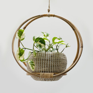 Handmade weave rattan hanging planter <b>plant</b> <b>basket</b> garden accessories <b>for</b> outdoor decoration - Product Image 3