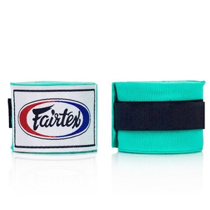 Gants de boxe Muay Thai Fairtex vert olive avec logo personnalisé, bandages de protection sportifs en coton et élasthanne pour l'entraînement et la protection des mains. - Product Image 2