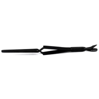 Pince à ongles UV rectangulaire noire en acier inoxydable à pointe inclinée 3-en-1 pour sourcils – Outils de pinçage en gros