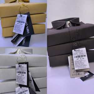 Chemises en coton unies et élégantes pour hommes Motif imprimé simple pour superposition ou utilisation autonome Style simple et chic - Product Image 1