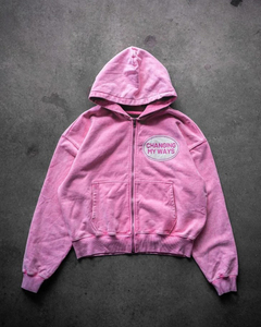 เสื้อฮู้ดดี้โอเวอร์ไซส์ หนัก 450 กรัม ผ้าคอตตอนผสม 100% ล้างสีแบบแอซิดวอช ทรงดิสเทรส  แบบสวมหัว  สำหรับผู้ชายและผู้หญิง สั่งทำได้ - Product Image 6