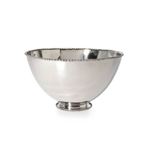 Elegant Stainless Steel Wine Bowl With Beaded Rim Premium <b>Footed</b> Champagne <b>Ice</b> Bucket and Metal Serving Bowl For Hotels Barware - Product Image 1