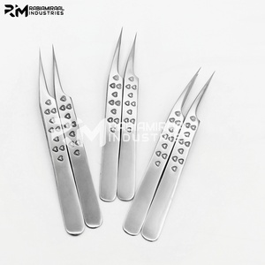 Pince à cils RMI à pointe droite, nouveau design, logo cœur, en acier inoxydable, pince à cils professionnelle - Product Image 4