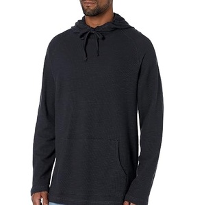 Sweat à capuche thermique uni et modeste, en tricot gaufré respirant, grande taille, pour hommes, vente en gros - Product Image 3
