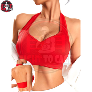 Hecho en Pakistán, diseño único en un color rojo sólido, tacto suave, a la moda, recién llegado, sujetador deportivo sencillo con cuello halter. - Product Image 4