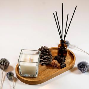 ถาดไม้โอ๊คทรงรี ถาดใส่เครื่องประดับและกาแฟสไตล์โมเดิร์น ถาดไม้ทำมือ ถาดอเนกประสงค์ไม้ - Product Image 2
