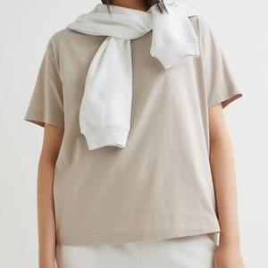 Nouveau T-shirt court d'hiver de qualité supérieure pour femme, avec logo personnalisé, grandes tailles, 100 % coton, anti-plis, en promotion - Product Image 2