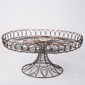 Wire Cake Stand With Spiral Base Single Tier <b>Storage</b> Basket For Kitchen Tableware Minimalist Design Standing Type - Product Image 6