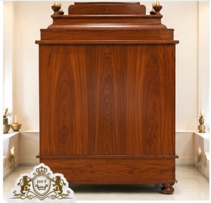 Mandir de madera de teca estilo sureño indio para el hogar, personalizable, mandir de madera tradicional estilo sureño indio para la sala de pooja del hogar. - Product Image 4