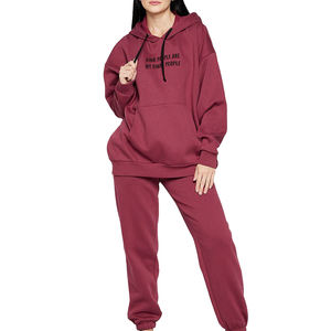 Conjunto Deportivo de Sudadera con Capucha y Pantalones Deportivos con Logotipo Personalizado, Conjunto de Dos Piezas para Mujer, Pantalones Deportivos y Sudadera con Capucha con Estampado Puff - Product Image 1