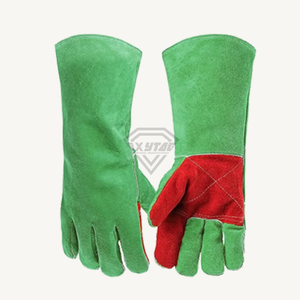 Custom Split Cowhide Leather Welding <b>Gloves</b> Heat Resistant Safety Work <b>Gloves</b> <b>Long</b> Cuff Industrial Protective <b>Gloves</b> - Product Image 4