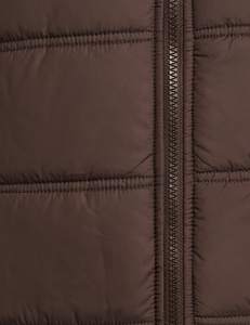 Doudoune Homme Tendance Brillante à Capuche Courte et Épaisse Hiver Style Bomber Matelassée Marron avec Poches Avant - Product Image 4