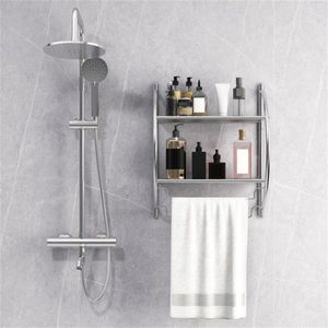 Portasciugamani Moderno in Acciaio Inox 304 per Bagno e Cucina, Portaoggetti per Doccia con Finitura in Alluminio per Hotel - Product Image 6