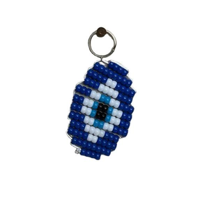 Ethnic Beaded Charm Keychain Multi-Color Leather Keychain with Animal Design Bead Embroidery and Artisan Beadwork for Gifting - Product Image 2