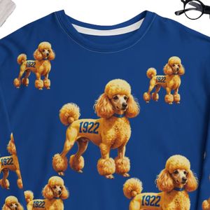 Sweat-shirt unisexe personnalisé Pretty Poodle, pull décontracté à col rond avec imprimé graphique, en molleton doux, d'inspiration grecque, personnalisable - Product Image 3