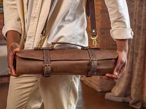 Sac de Chef en Cuir Véritable Robuste Anti-Odeur pour Couteaux, Organisateur Culinaire Professionnel Confortable, Durable et Grande Capacité - Product Image 6