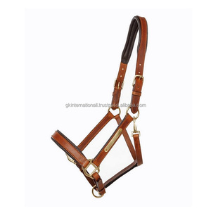 Vente chaude Sports de plein air équestre en cuir cheval licou entièrement personnalisé haut de gamme en cuir de qualité course de chevaux licous - Product Image 4