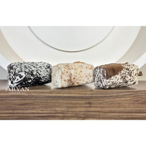 New Designer Cowhide Fur Leather Toiletry Organizer Shaving Kit Man Women Hair on Hide Fur Travel Cosmetic Bags <b>Makeup</b> Bags - Product Image 1